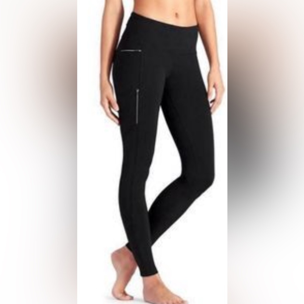 Athleta Sly Drifter Side Zipper Leggings. Black. Size S (685)